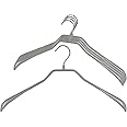 Mawa by Reston Lloyd BodyForm Series Non-Slip Space-Saving Clothes Hanger For Jackets, Suits & Coats, 16-1/2", Style 42/L, Set of 5, Silver