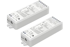 icever WT5 - Set di 2 controller LED WiFi senza fili, RGBW, 2.4GHz, compatibile Tuya, Echo, Smart Life, telecomando RF per illuminazione interna Premium (senza alimentazione