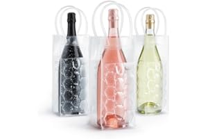 HI FINE CARE Lot De 3 Sacs Pour Bouteilles De Vin – Refroidissement Instantané Et Garde Votre Boisson Froide – Garde Le Froid Et La Fraîcheur – Champagne Et Vin