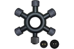 Joycome Christmas Light Splitter Connector, 2 Pin 1-to-5 Splitter for String Lights, Waterproof Fairy Light Connector for G40 Globe Xmas Garden Icicle Curtain Lights