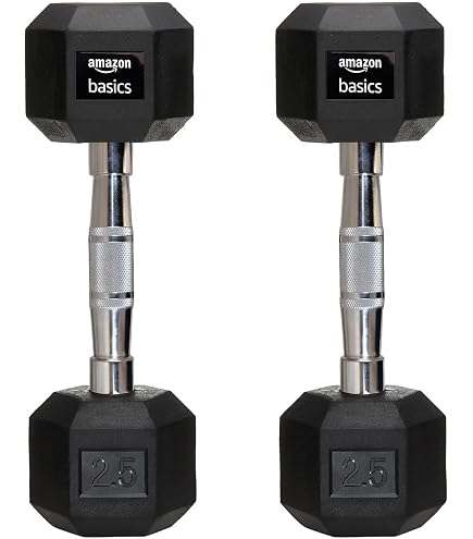 Lifelong Set of 2 Rubber Cast Iron Hex Dumbbells Weights Fitness Home Gym Exercise Barbell (7.5kg x 2) Light Heavy for Women &amp; Men’s Dumbbell