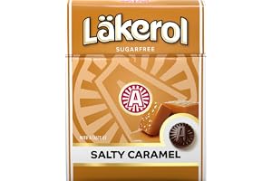 Läkerol (Lakerol) salt karamell – original svensk sockerfri lakrits salmiak pastiller pastiller droppar, dragees godis godislåda 25 g, 4-pack