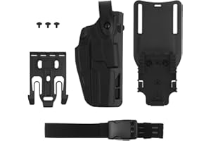 YChoolco Funda táctica for Airsoft for diestros, con Adaptador de Pierna y Sistema de liberación rápida QLS, Compatible con Glock 17, 19, 22, 23, 31 y 32.