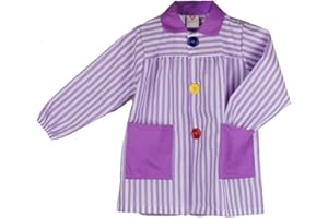 KLOTTZ Tablier Blouse pour Enfants à Rayures. Puor l'école e travaux manuels.