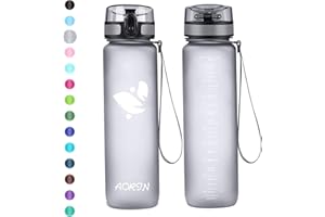 AORIN Sportowa butelka na wodę - 350 ml/500 ml/750 ml/1 l, butelka na siłownię Tritan bez BPA i butelki do picia, szczelna, otwierana pokrywka/dzieci, dorośli, siłownia, sporty na świeżym powietrzu