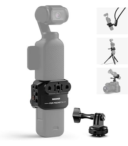 OSMO Pocket 3 Espansione Adattatore Telaio con Doppia Ganascia Fredda 1/4 compatibile per DJI OSMO Pocket 3 Accessori Treppiede/Estensione Braccio Zaino Petto Collo Bicicletta Montare