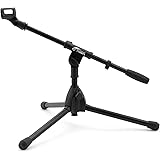 TIGER MCA49-BK Supporto corto per microfono a braccio da tavolo e da pavimento – Bass drum, cab per chitarra Mic Stand