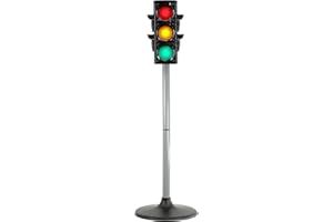 The Magic Toy Shop Traffic Light Toy with Sounds and Lights - Automatic and Manual Modes, Battery Operated, Interactive - Road Safety for Kids, Educational Outdoor Role Play Toys for Children