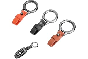 3 st bilnyckelhängare med rund fjäderbelastad nyckelring läder unisex bil nyckelringsringar bil nyckelbricka med rund fjäderk