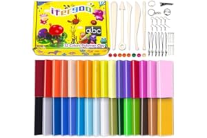 ‎IFERGOO iFergoo Polymer Knete Set 32 Blöcke mit Werkzeugen - Modelliermasse für Kinder, DIY Bastelset für Jungen & Mädchen, Kreativ Set für Backen & Skulpturen, Geschenk zu Weihnachten & Geburtstag