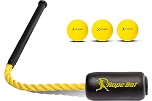 Rope Bat - Ultimate Rope Bat Swing Trainer w/ 3 Soft Training Balls – Baseball & Softball Hitting Trainer, Training Tool, Batting Aid