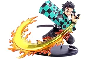 QWEPU Action Figure Cake Toppers Tanjiro Anime Action Figure Desktop Decorazione Ornamenti Collezione Regali Decorazioni per Bambini Festa Compleanno 22cm