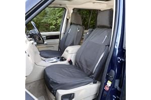 UK Custom Covers SC107B Tailored Heavy Duty Waterproof Front Seat Covers Black - Fits Land Rover Discovery 4 (2009-2016)