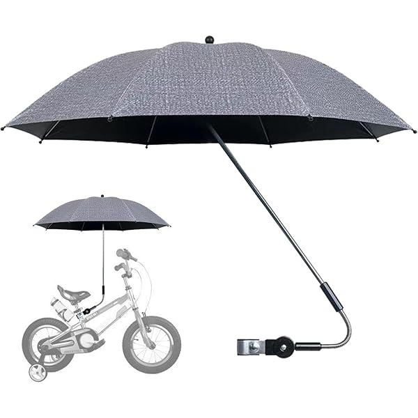 Ombrellone Per Passeggino Universale - Anti UV 50+, Diametro 90 Cm, Regolabile 360°, Con Custodia - Foto 6