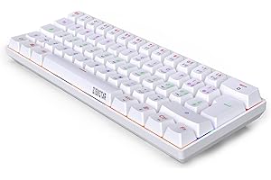 Zienstar 60% Tastiera Meccanica Gaming,Layout Italiano,USB C Cablata 62 Tasti Outmu Blue Switch (Bianco)
