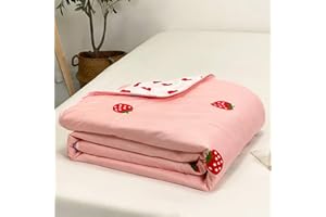 CHICKWIN-SHOP Chickwin Trapuntino Copriletto per Singolo Matrimoniale, Fumetto Stampa Reversibile Trapunta Trapuntato Coperta Estivo Primaverile Autunnale Leggera Coperta (Fragola Rossa,150x200cm)