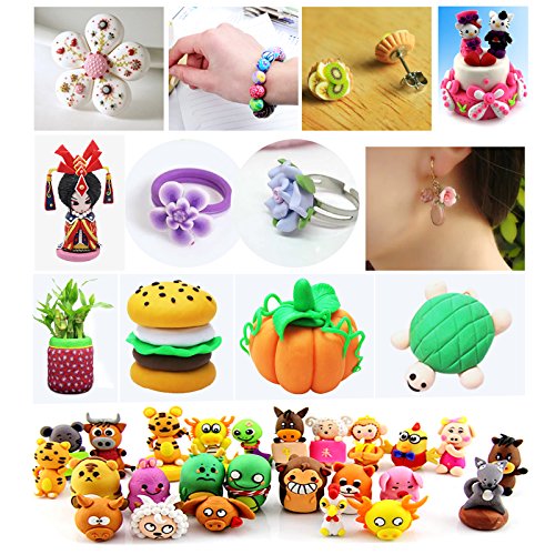 Polymer Ton 24 Farben Clay, WonderforU Fimo Ofen backen Lehm Kinderknete und Werkzeuge (24 Farben) - 5