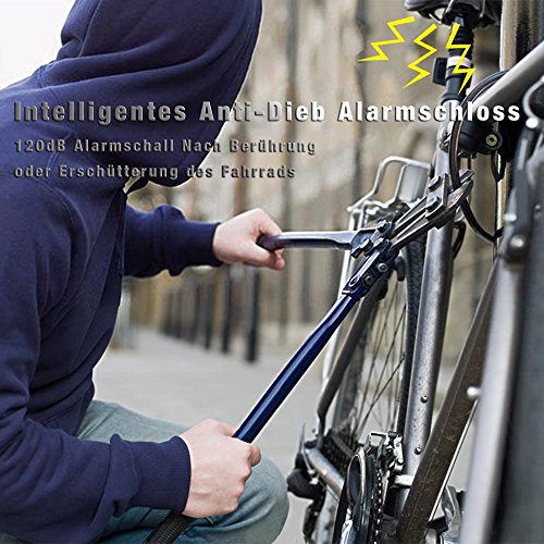 OUTERDO 3 in 1 Fahrrad Wireless Rücklicht Fahrrad Fernbedienung Alarmschloss Feste Position Mountain Bike Smart-Bell-COB-Endstück-Licht USB-Lade - 3