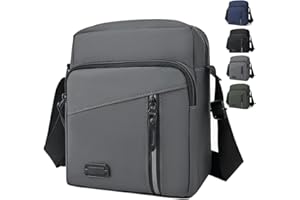 EoVzWXj Mens Shoulder Bag, Waterproof Crossbody Bag, Lightweight Chest Sling Bag, Messenger Bags with Reflective Stripes Side, Casual Handbag with Adjustable Strap, Travel Phone Bag for Daily Use