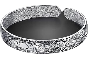 Ibralet 925 Sterling Silber Armband, Männer Und Frauen Vintage Thai Silber Drache Und Phoenix Armreifen, Mode 925 Silber, Schmuck Accessoires Festival Paar Geschenk Der Freundschaft
