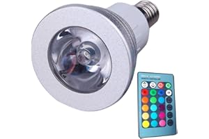 CHAO ZAN Nuovi prodotti, E14 RGB LED 3 W, illuminazione per gioielli per la casa, colorata, 16 colori, cambio di colore con 24 chiavi telecomandate, AC 85-265 V, 1 pezzo