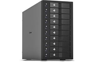 FANTEC 10x USB3.2 Gen2 10G Hard Disk Docking Station for 10x SATA 3.5/2.5 inch SSDs and HDDs. Transfer Rates up to 10Gbit/Sec, no Tools Required, 2X USB Cable. Metal housing Black