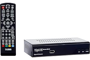 HD-LINE Strom 505 - TNT HD Decodeur TNT HD pour TV/Recepteur TNT HD/Adaptateur TNT Décodeur TNT/Boitier TNT HD/Tuner TNT Decodeur TV Demodulateur TNT Decodeurs TNT Full HDMI Terrestre Parabole, Noir