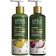 Lotus Botanicals Red Onion Hair Fall Control Shampoo 300ml with Ginger Root Tea Tree Oil Dandruff-Control Shampoo 300ml | | Sulphate, Silicon & Chemical Free | All Hair Types ( pack of 2., 600ml )