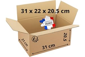 PARIS STOCK 1Emballages | Cartons d'Expédition ou Déménagement 31X22X20.5 cm - fabriqué en France (20)
