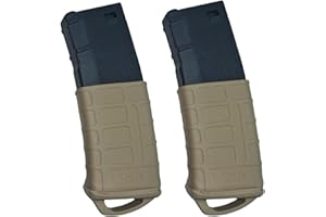 Sibo - Airsoft Fondina in Gomma Caricatore Softair (Confezione da 2 Pezzi) - Accessorio Softair - Grip Tattico - Compatibile Mid Cap Hi Cap - Fusil Pallini Airsoft M4 M16 AR15 MilSim BBs Bio (Tan)