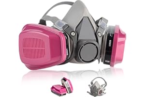sykua Half Face Respirator Mask with 60921 Filters, Reusable Gas Mask for Spray Paint Chemical Resin, Dust Masks for Sanding,Fine Dust,Building Work,Welding,Cutting, Laboratory,Agriculture,Industry