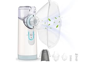 Inhalator Gindoly, przenośny zestaw nebulizatora do inhalacji, cichy inhalator z ustnikiem, nebulizator do inhalacji dla dzieci i dorosłych, inhalator z ustnikiem, akumulator USB - fioletowy