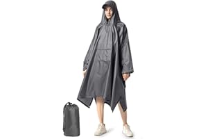 NUUR Women’s Rain Poncho, Unisex Rain Cape, Waterproof Festival Raincoat, Reusable Rain Poncho, Hiking, Cycling, Outdoors, Multi-Purpose Rain Jacket with Hood