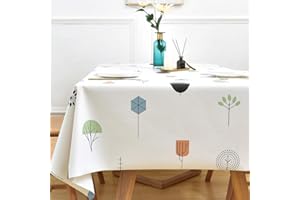 Yofori Table Cloth Plastic Tablecloth Wipeable PVC Wipe Clean WaterProof Table Cover (Refreshing, 137x220cm)