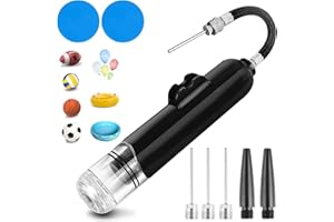 Jogoico Ballpumpe Fußball Pumpe Dual-Action Luftpumpe Ball mit 3 Nadeln 2 Düse 2 Wasserdichten Reparaturflicken, Tragbare Air Pump Ball für Fußball Basketball Volleyball Luftballons Fahrräder