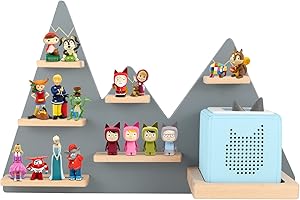 Legezon Kinder Regal für Tonie Box und Hörfigurens,Luftballon Passend für über 17+ Toniefiguren,Magnetisch Beliebig Fixierbar,Für Jungen und Mädchen zum Spielen und Sammeln(Berg)