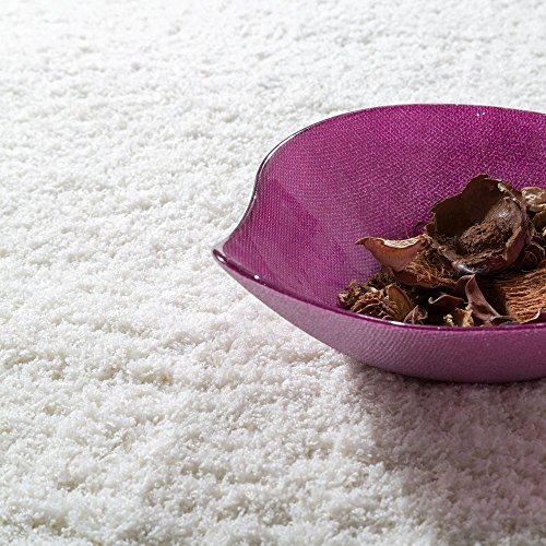 Shaggy Teppich Micro Polyester Wohnzimmer Elegant Strapazierfähig Hochflor Creme, Grösse:120×170 cm - 3