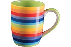 PURITY STYLE Ręcznie malowany kubek z motywem tęczy, poziome paski