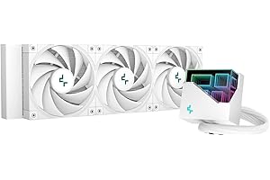 DeepCool CPU Wasserkühlung LT720WH 360mm AIO Flüssigkeitskühler 4. Generation Doppelkammerpumpe 3100RPM Mehrdimensionale Infinity Mirror ARGB Block 300w TDP Anti-Leck-Technik AMD AM4/AM5 LGA 1700/1200