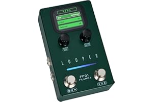 FLAMMA FF01 Pédale Looper Stéréo pour Guitare/Basse, 160 min d’enregistrement, 40 mémoires, écran, gestion USB, effet Fade Out