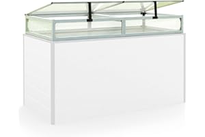 ‎GFP GFP Frühbeetkasten 150x77 cm Frühbeetaufsatz, Aluminium mit Polycarbonat Doppelstegplatten inkl. Öffnungsklappen