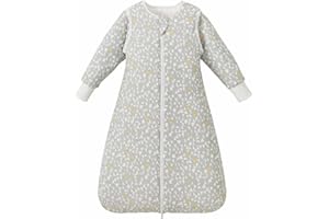 Nivolltha 3.5 TOG Super Soft Baby Sleeping Bag with Detachable Long Sleeves, 100% Cotton Thick Winter Sleeping Bag 18-36 Months, Graphic