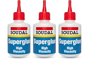 BUILDWARE 3x Soudal Super Glue High Viscosity 50g Cyanoacrylate based adhesive