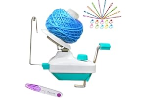 Ayasee Enrollador de bolas de hilo para ganchillo y tejer, bobinador de hilo operado a mano, abrazadera de mesa de hilo rápido, herramientas de ganchillo, suministros de tejer