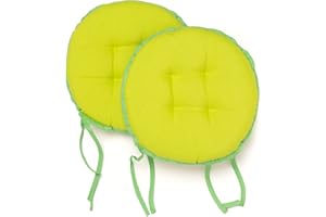 PARAMAISON Cuscini Sedia con Lacci Giunk, Set da 2 pezzi Rotondo, Imbottito, Interni od Esterni, Non Sfoderabile, Ø 40 cm, Vari Colori