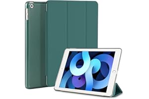 4UBonLife Custodia per iPad 6a /5a Generazione 9,7 Pollici 2018/2017, Cover Protettiva Rigida, sottile e leggera con Traslucida Posteriore Opaca Cover per iPad 5/6, Auto Sveglia/Sonno, Verde Notte