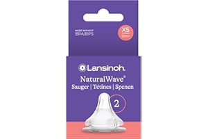 Lansinoh NaturalWave Sauger, Gr. XS - extra langsamer Milchfluss - speziell für Neugeborene geeignet - ab 0 Monaten, 2 Stück