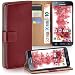 Produktbild Samsung Galaxy J5 (2015) Hülle Dunkel-Rot mit Karten-Fach [OneFlow 360° Book Klapp-Hülle] Handytasche Kunst-Leder Handyhülle für Samsung Galaxy J5 2015 Case Flip Cover Schutzhülle Tasche