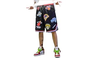 Irypulse Pantalones Cortos de Baloncesto Hombres, Camiseta Deportiva Transpirable en Malla Verano Moda Callejera para Adolescentes y Niños, Shorts Secado Rápido para Correr Trotar - Diseño Original