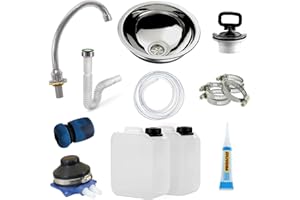 Express Water, kit de fabrication d'évier autonome, portable, indépendant, pompe à pied avec réservoirs de 15 litres, évier en inox et robinet chromé.